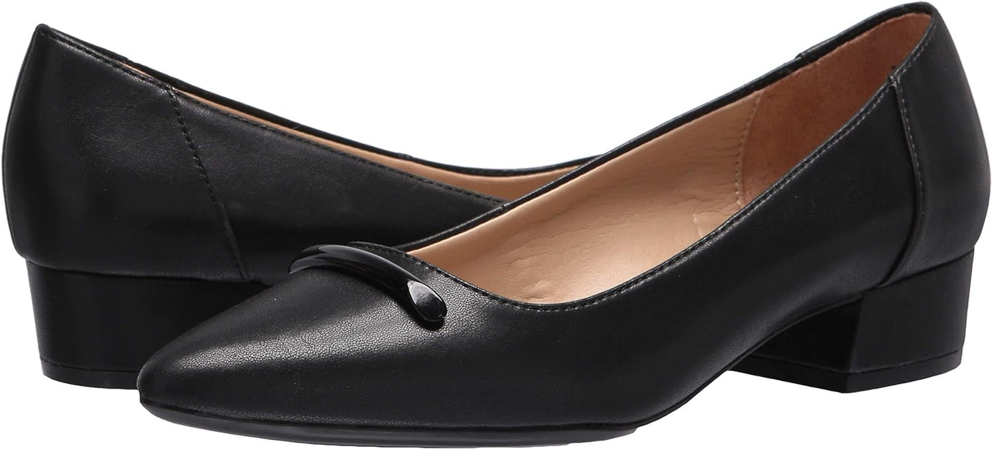 Naturalizer Women's Feather Low Pumps Color Black Smooth Leather Size 10W