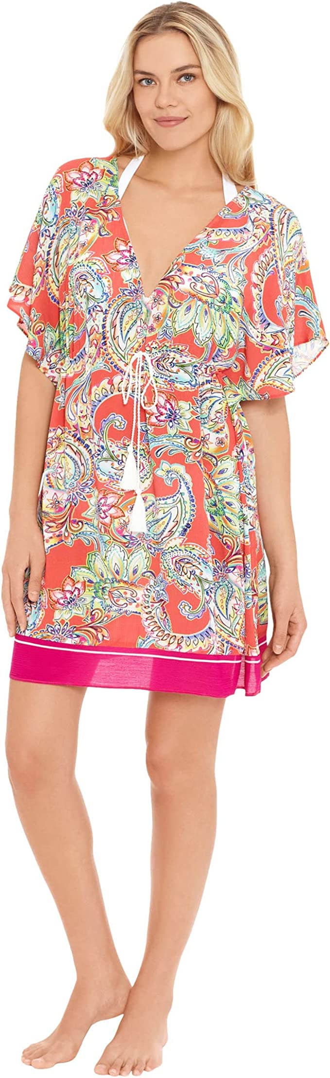 Lauren Ralph Lauren Flutter-Sleeve Cover-Up Dress Color Multi Paisley Size XL