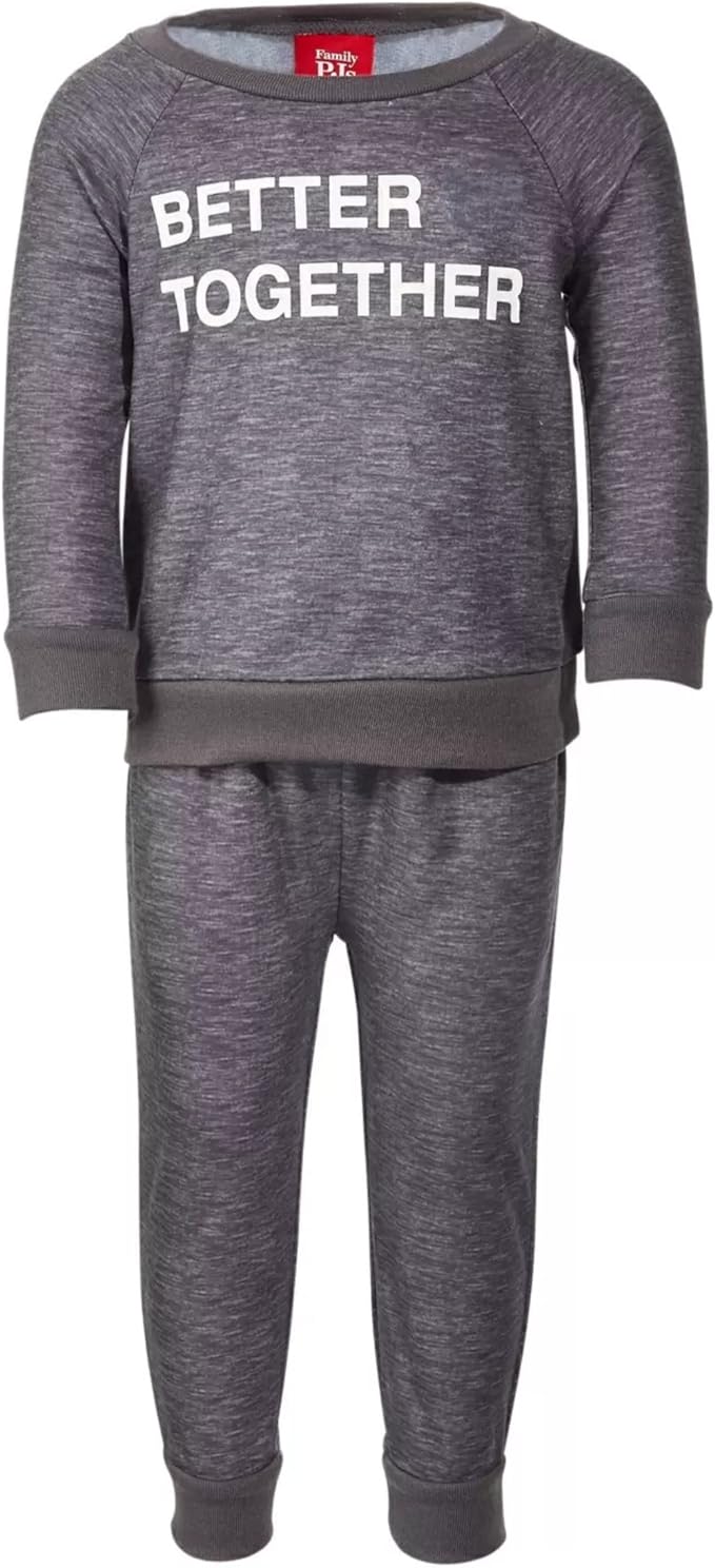 Family Pajamas Toddler Kids 2-Pc Pajama Set Color Charcoal Heather Size 4-5