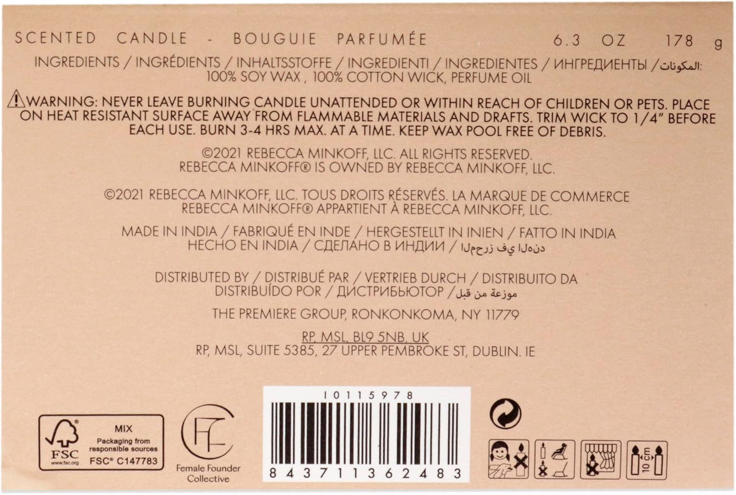 Rebecca Minkoff Scented Candle 6.30 oz