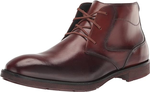 Stacy Adams Men's Kyron Plain Toe Lace Up Chukka Boot Color Cognac Smooth Size 11.5M