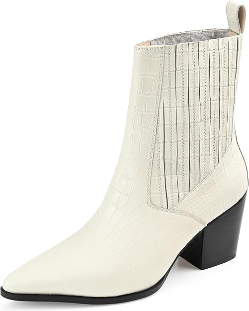 Journee Signature Women's Markka Chelsea Boot Off White Size 10