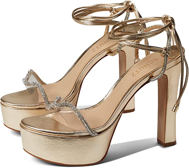 SCHUTZ CATH PLATFORM Sandal Color Transparente/Cristal (Platina) Size 8B