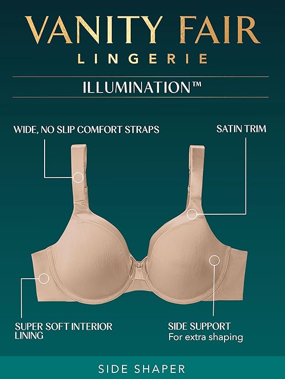 Vanity Fair Illumination Full Figure Zoned-in Support Bra Ghost Navy Size 40D