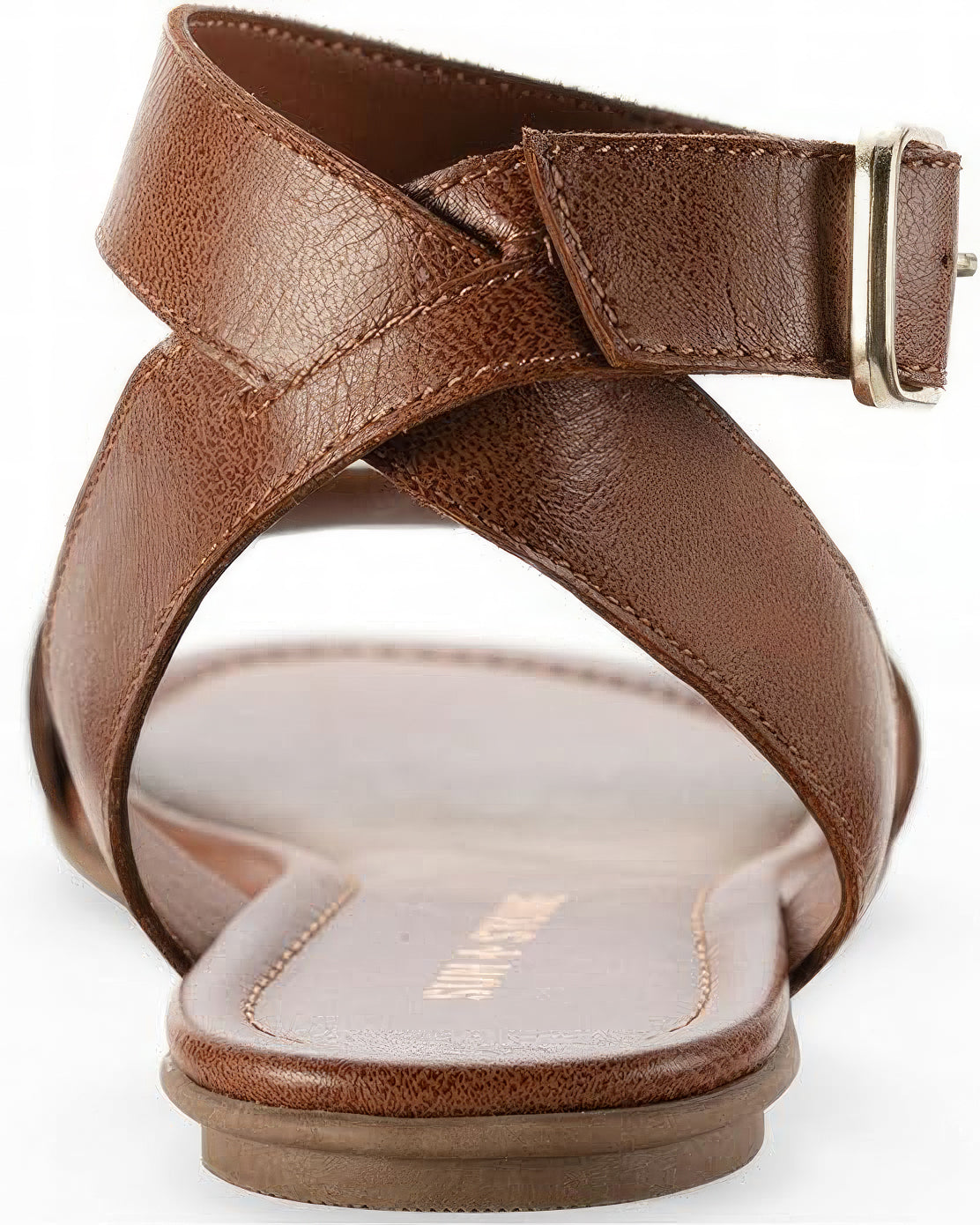 Sun + Stone Women's Miiah Flat Sandals Color Cognac Size 8.5M