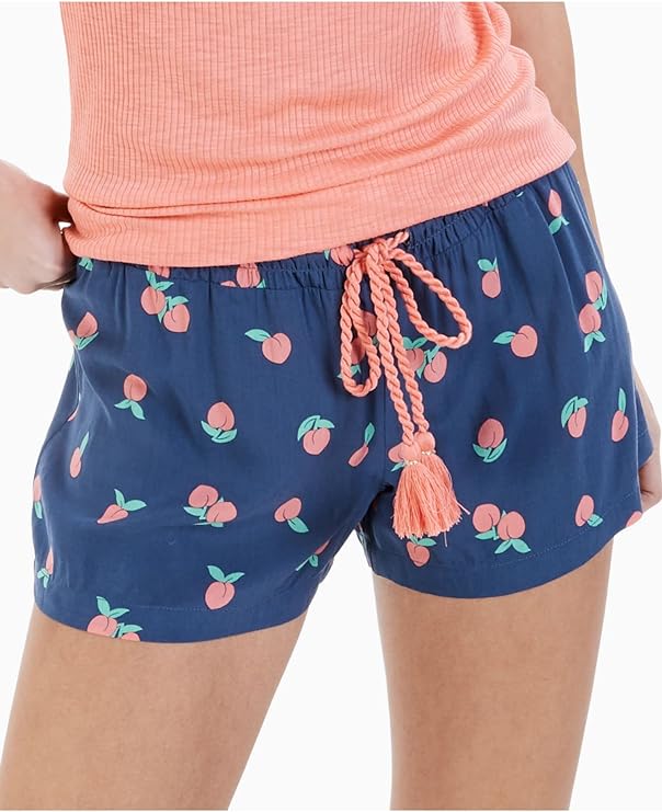Jenni Women's Printed Woven Sleep Shorts Color Tossed Peach Size S