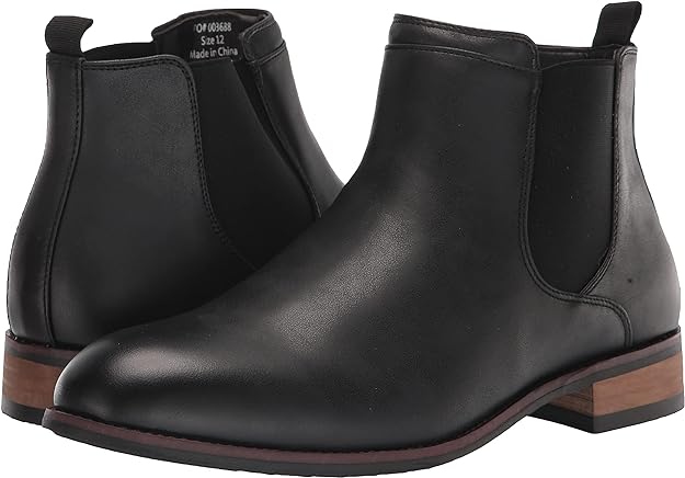 Vance Co. Men's Landon Chelsea Dress Boot Black Size 12W