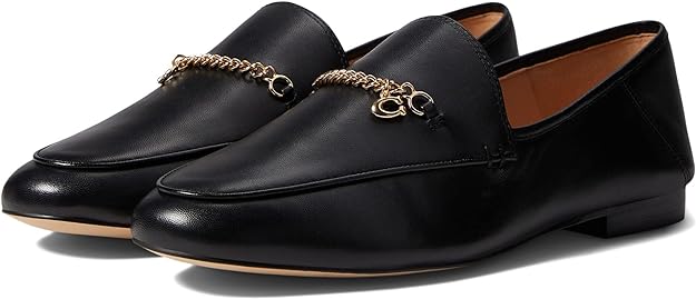 COACH Women's Hanna Chained Loafers Color Black Size 8M