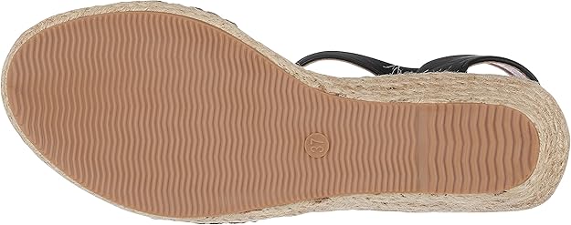 GC Shoes Women's Cati Espadrille Wedge Open Toe Sandals Black Size 7
