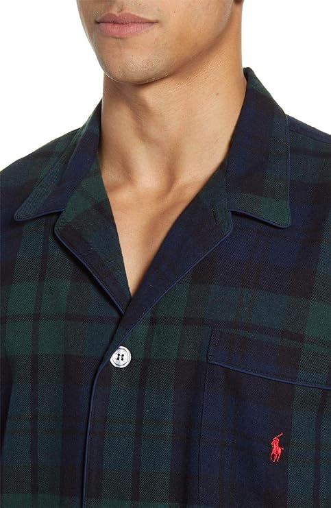 Polo Ralph Lauren Men's Flannel Plaid Button-Down Shirt Color Black Watch Size L