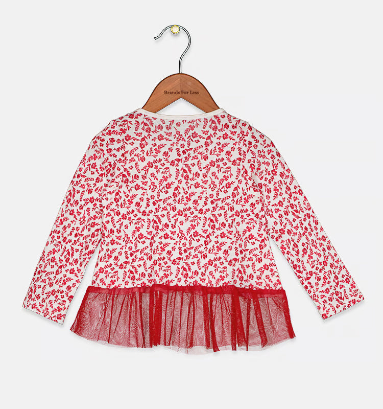 First Impressions Baby Girls 2-pc Holly-Print Tunic Shirt Color Cherry Red Size 18 months
