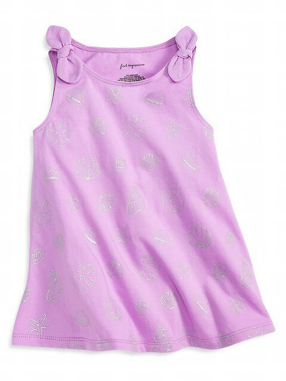 First Impressions Baby Girls Tonal-Bow & Shell-Print Tank Top Color Violet Tulle Size 3-6 months
