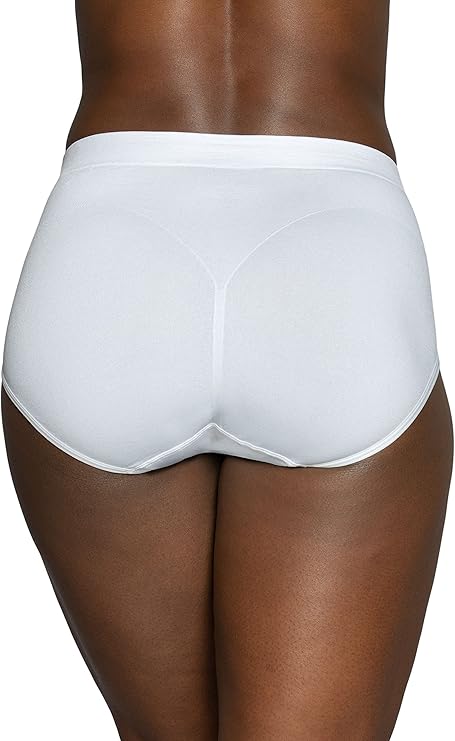Vanity Fair Smoothing Comfort Brief Panties with Rear Lift Star White Size 7