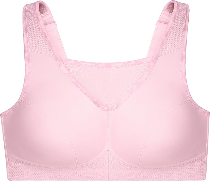Glamorise No-bounce Camisole Sports Wirefree Bra Parfait Pink Size 38D
