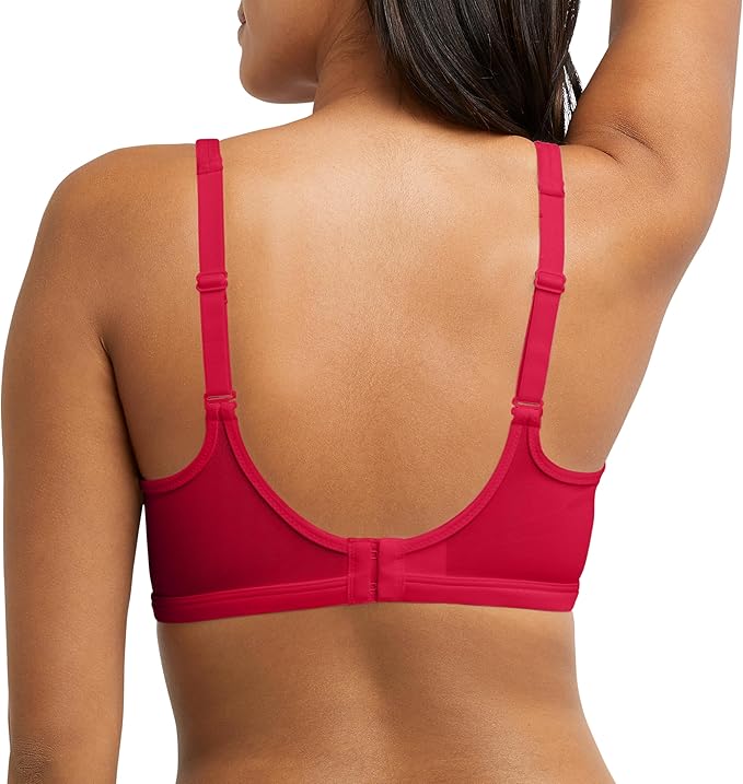 Bali One Smooth U Lace Minimizer Underwire Bra Scarlet Berry Size 38C