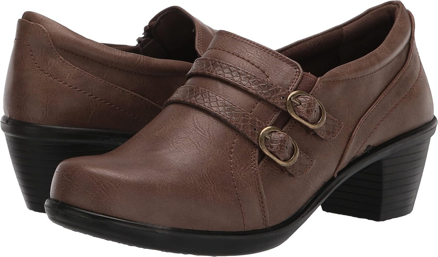 Easy Street Women's Stroll Double Buckle Booties Color Taupe Size 9W
