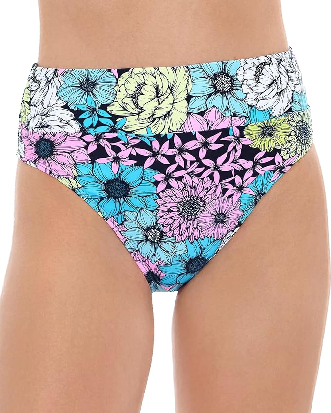 Salt Cove Juniors Blossomed Printed High-Waist Bikini Bottoms Multicolor Size M