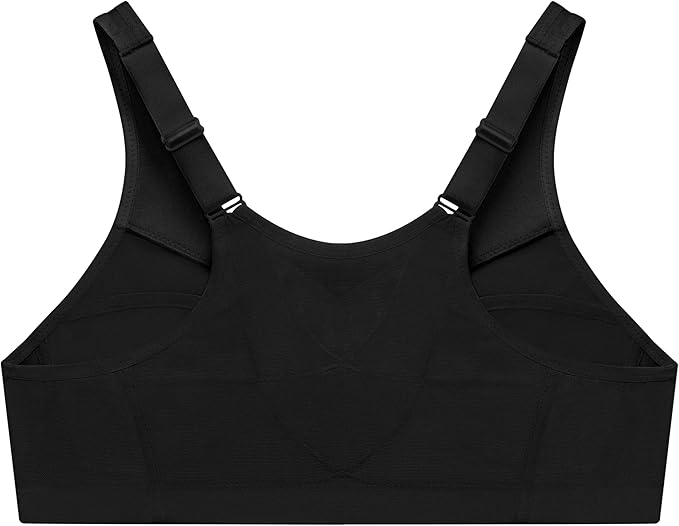 Glamorise Full Figure MagicLift Front-Closure Posture Wirefree Bra Black Size 44J