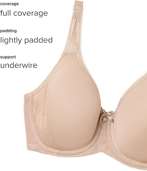 Wacoal Retro Chic Full Figure Contour Bra Toast Size 34DD