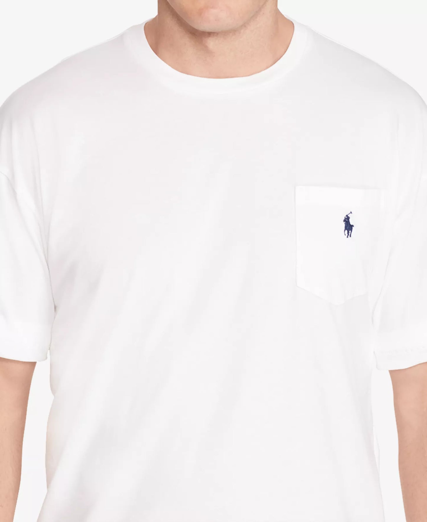 Polo Ralph Lauren Men's Big & Tall Solid Pocket Crew-Neck T-Shirt White Size 2XB