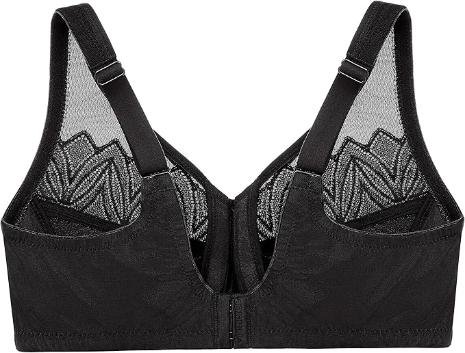 Glamorise Women's Plus Size Wonderwire Minimizer Underwire Bra Black Size 46DD