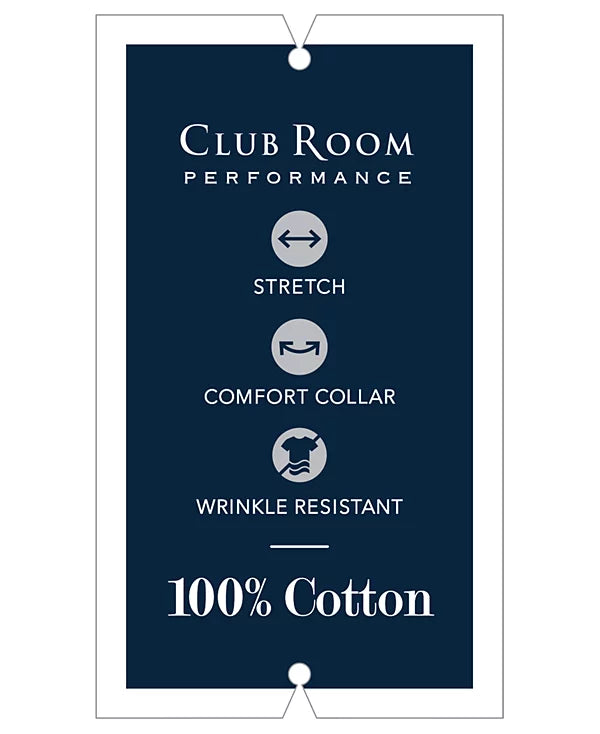 Club Room Men's Regular Fit Mini Gingham Dress Shirt Light Blue 15 32/33