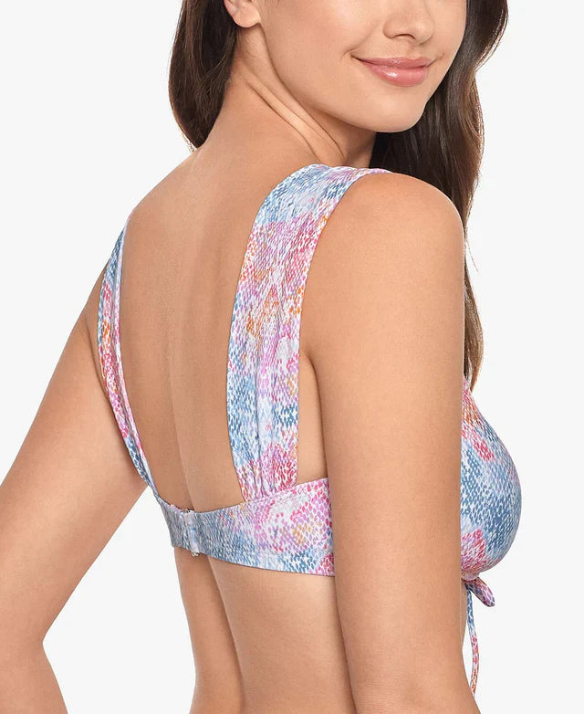 Salt Cove Juniors Electric Snake Sash Strap Bikini Top Multicolor Size L