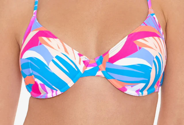 Salt + Cove Juniors Tropical Breeze Underwire Bikini Top Multicolor Size L
