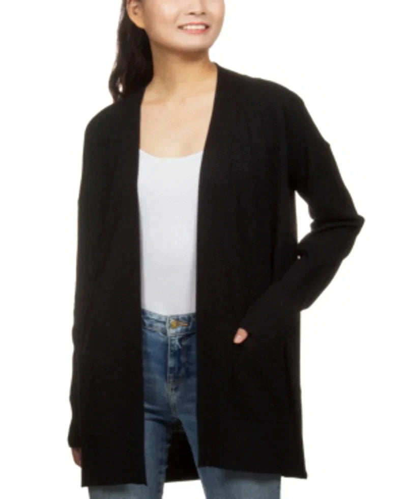 Hippie Rose Juniors Textured-Knit Cardigan Color Black Size M