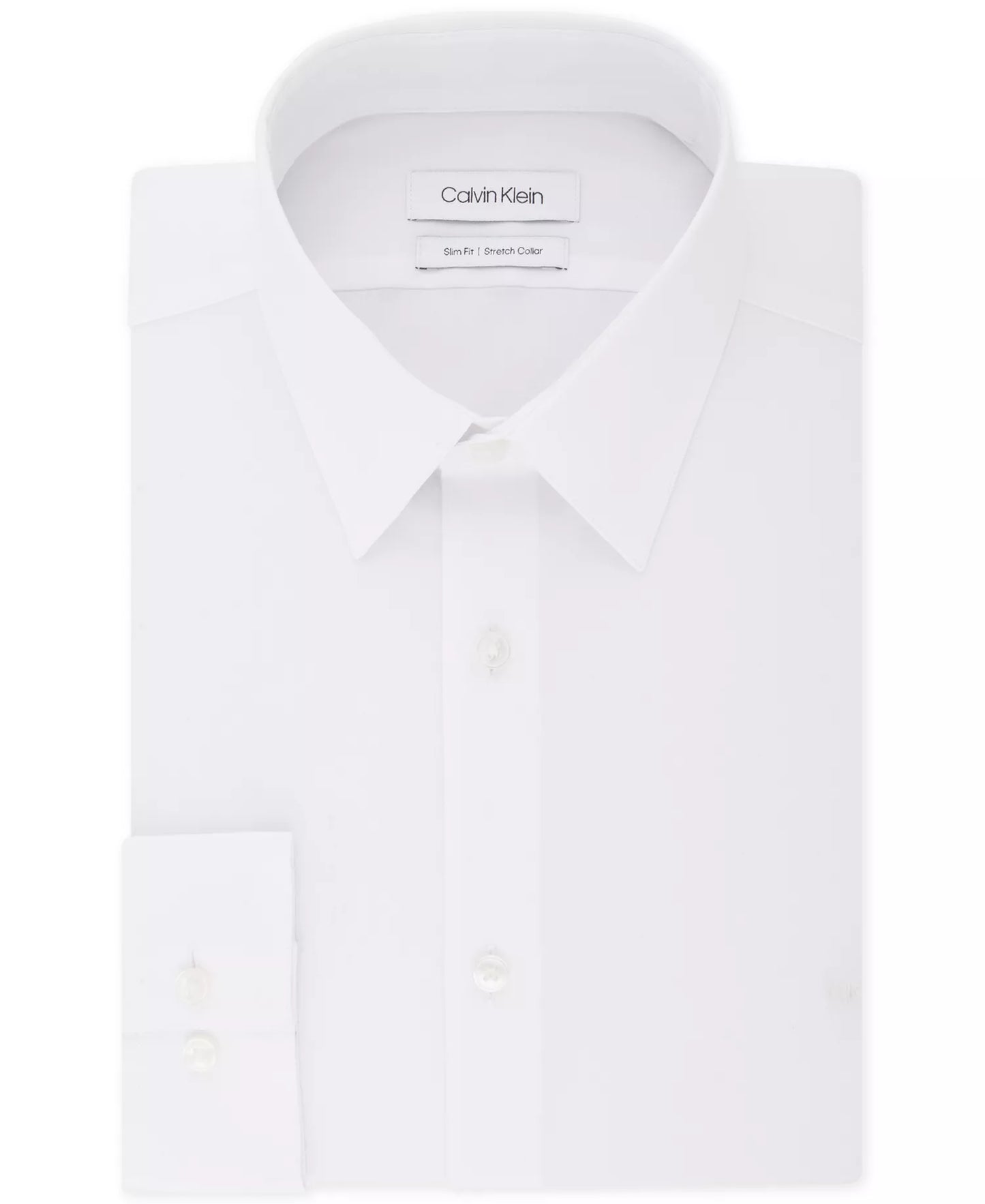 Calvin Klein Men's Slim-Fit Stretch Dress Shirt White 15.5 32/33