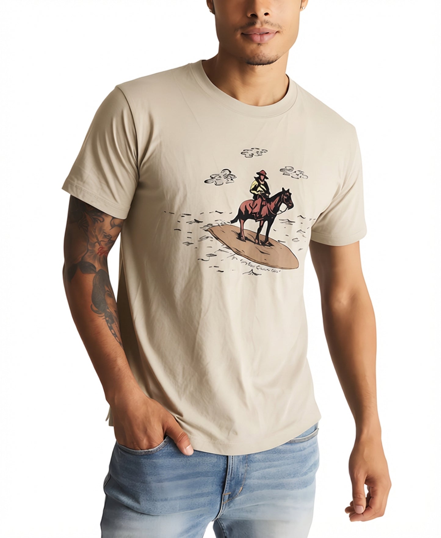 Frye Men's Classic-Fit Short Sleeve T-Shirt Rainy Day Size M