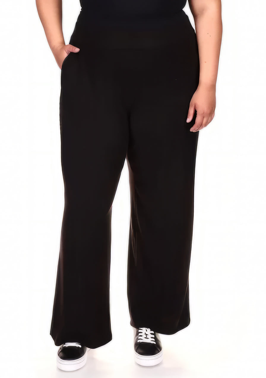 Michael Kors Women's Plus Size Ribbed Straight-Leg Pants Color Black Size 0X