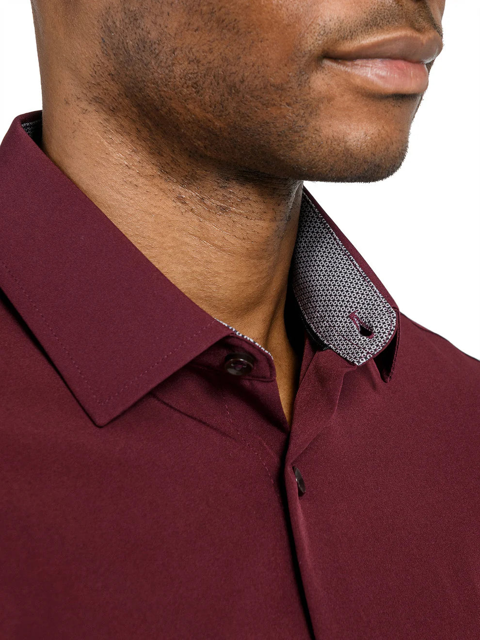 ConStruct Men's Slim-Fit Solid Performance Dress Shirt Burgundy 18/18.5 36/37
