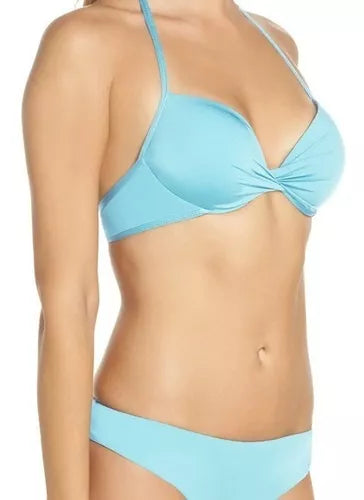 Bikini Lab Women's Hipster Push-up Bikini Top Color Aqua Size L