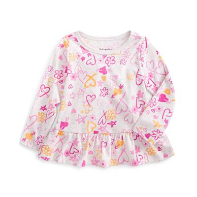 First Impressions Baby Girls Heart-Print Peplum Tunic Color Heather Size 12 months