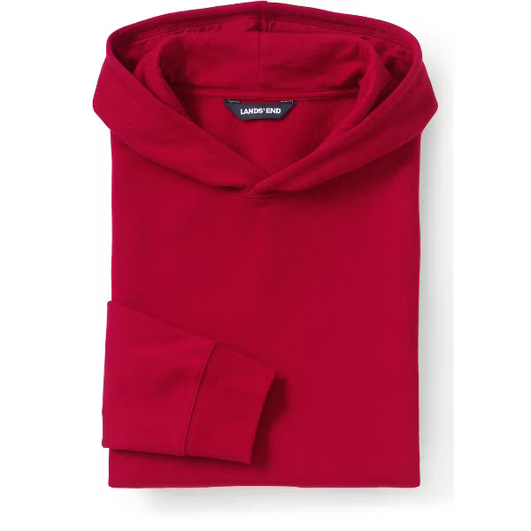 Lands' End Men's School Uniform Adult Hooded Pullover Sweatshirt Red Size XL