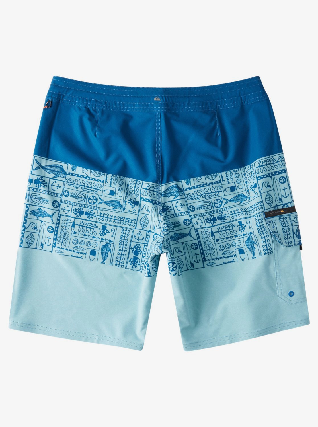 Quiksilver Men's Waterman Angler Triblock 20" Beach Shorts Color Classic Blue Size 38