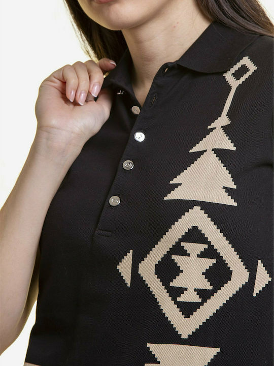 Lauren Ralph Lauren Women's Southwestern Polo Top Color Polo Black Size S