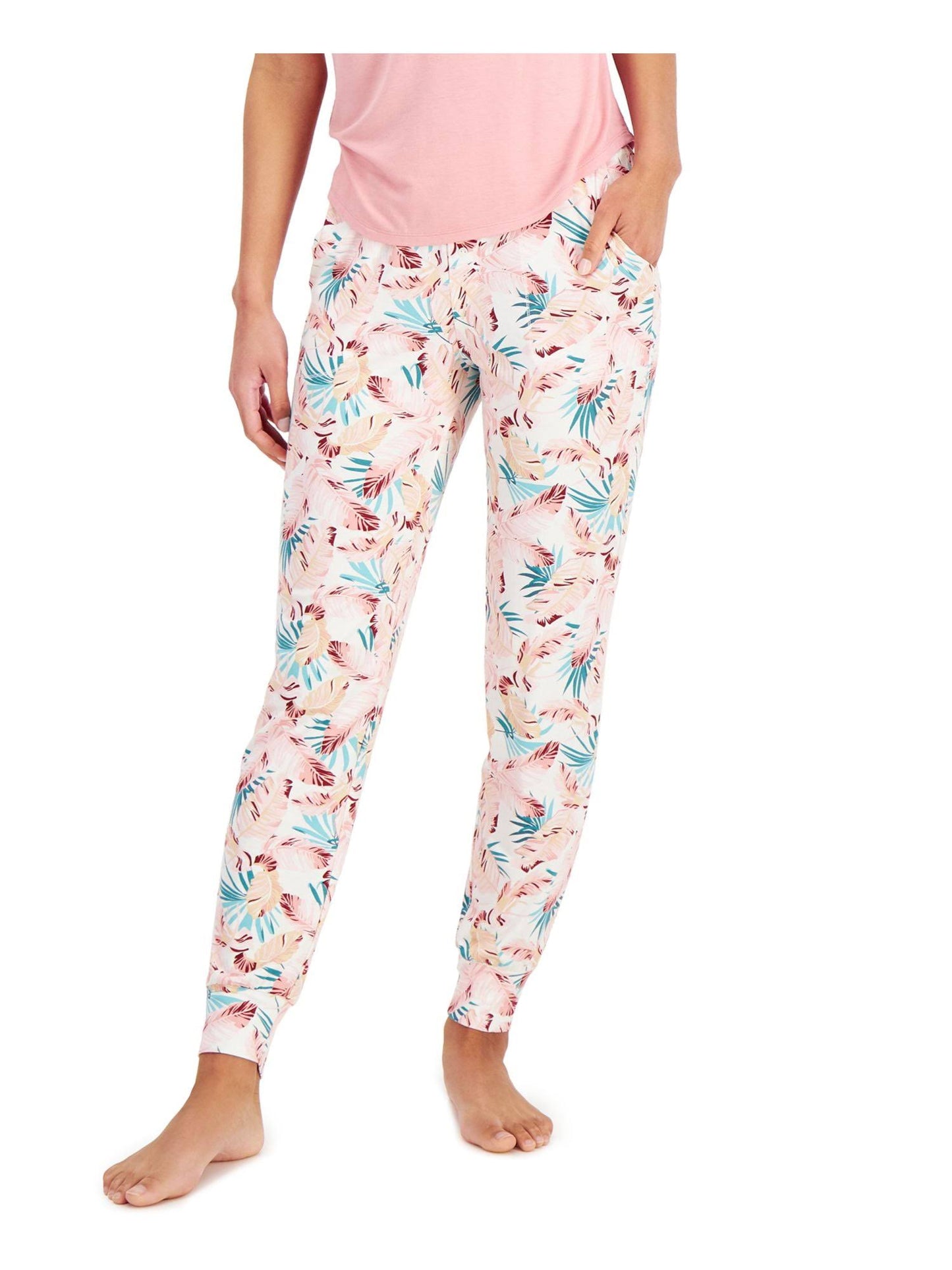 Alfani Women's Printed Knit Jogger Pajamas Pants Color Multi Tropical Size 2XL