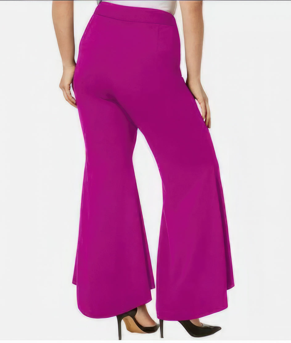 INC International Concepts Women's Plus Size Flare High-Low Hem Dress Pants Color Magenta Flame Size 28W