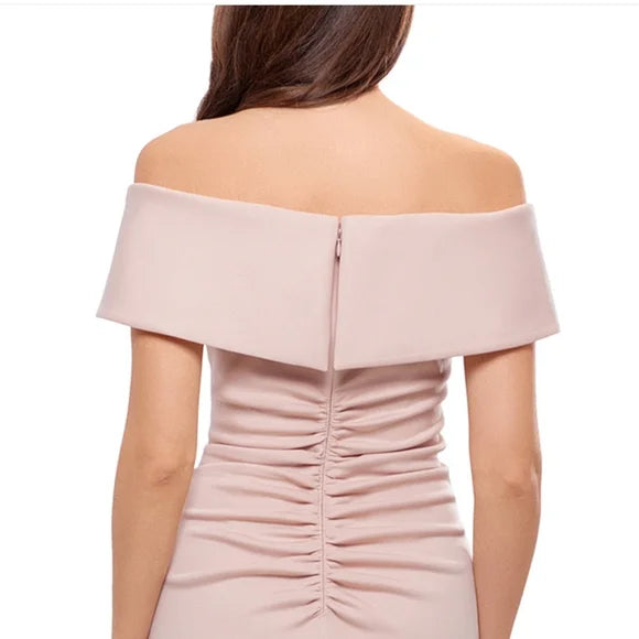 XSCAPE Off-the-Shoulder Sheath Dress Blush Pink Size 12