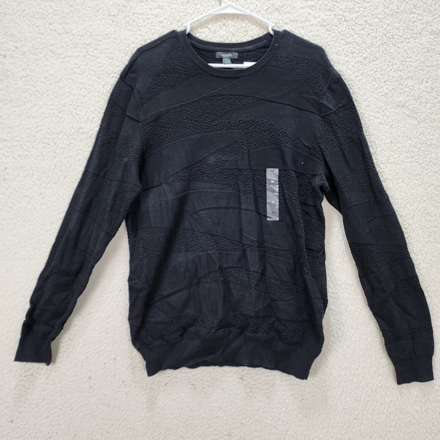 Alfani Men's Jacquard Sweater Color Deep Black Size XL