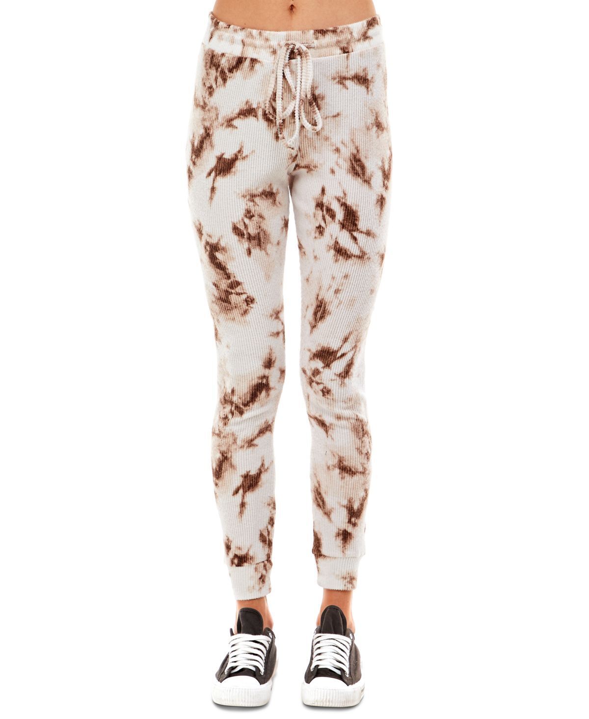 Ultra Flirt Juniors Ribbed Mid Rise Leggings Color Brown Tie Dye Size XS
