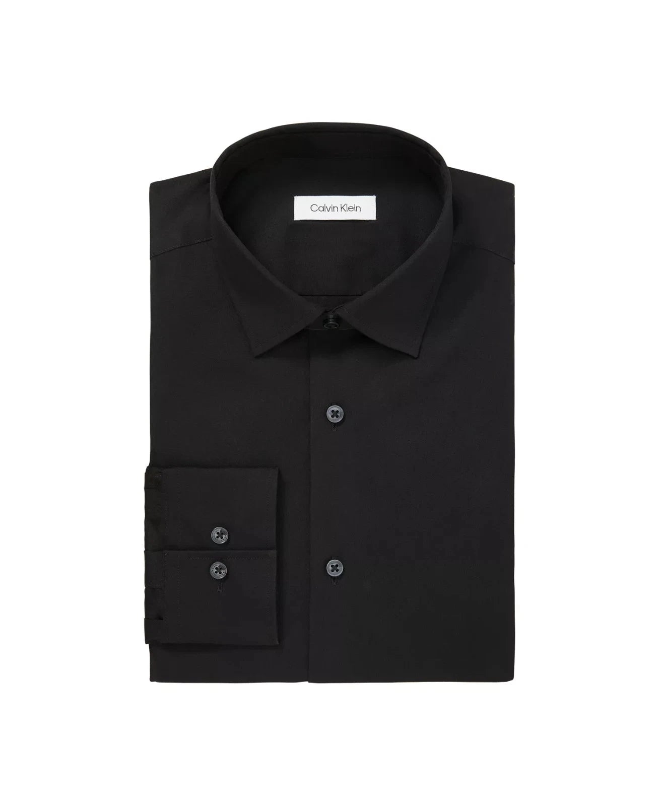 Calvin Klein Men's Slim-Fit Refined Cotton Stretch Dress Shirt Black Size XL (No Tag)