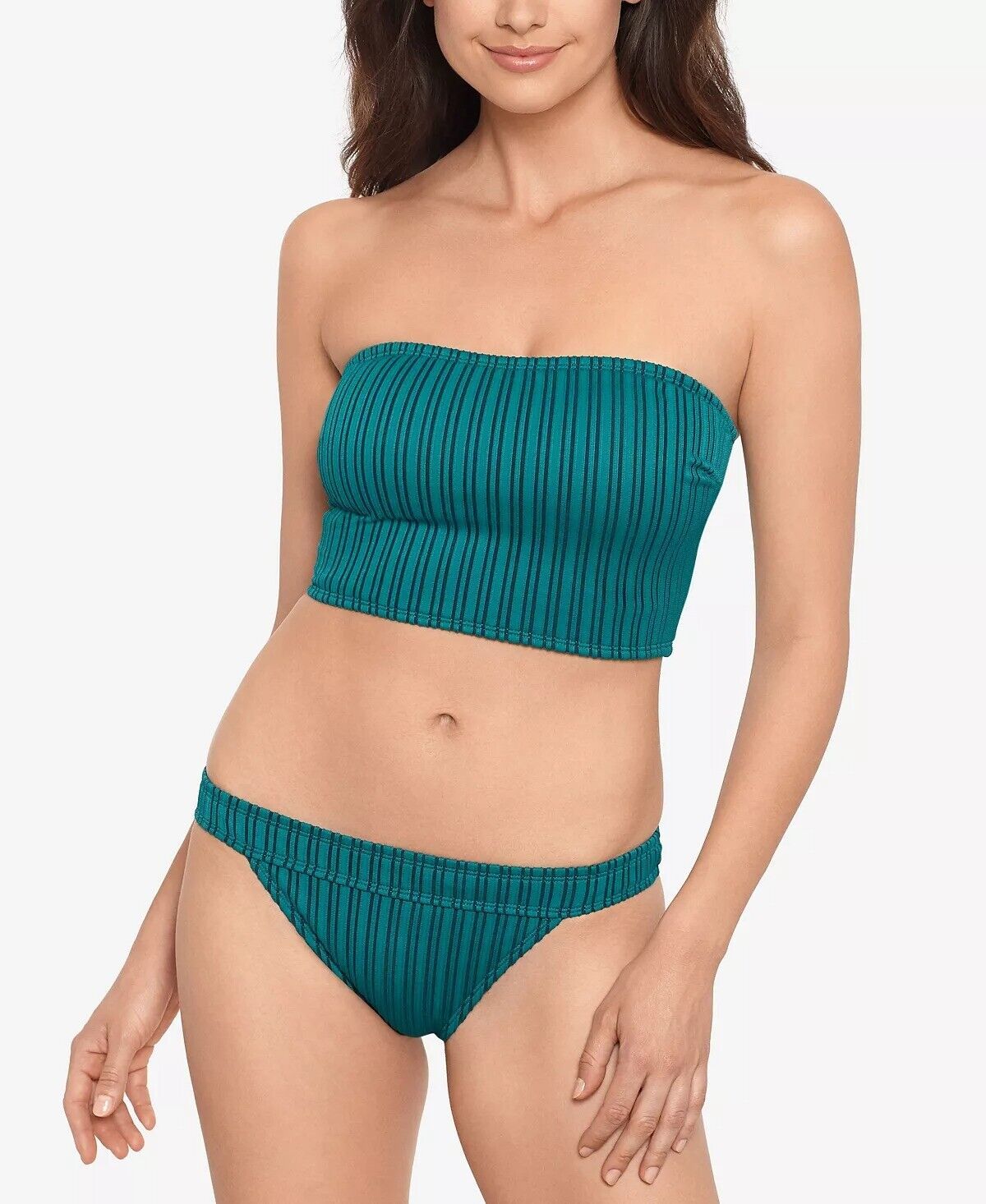 Salt Cove Juniors' Don't Mesh with Me Tube Midkini Top Color Evergreen Size M