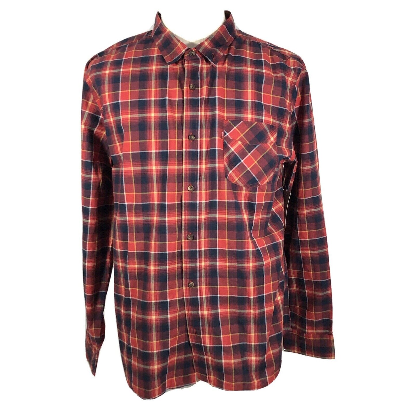 Levi's Men's Kenna Cotton Plaid Shirt Color Red Plaid Size M