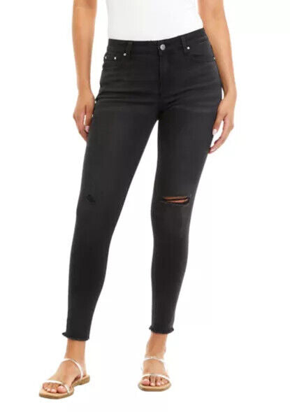 Tinseltown Juniors Ripped Skinny Jeans Color Black Size 3