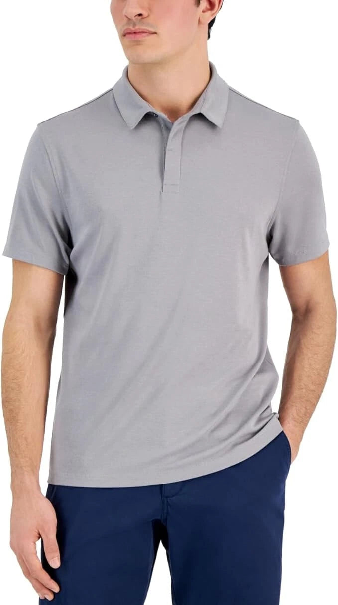 Alfani Men's AlfaTech Stretch Solid Polo Shirt Storm Gray Size 2XL