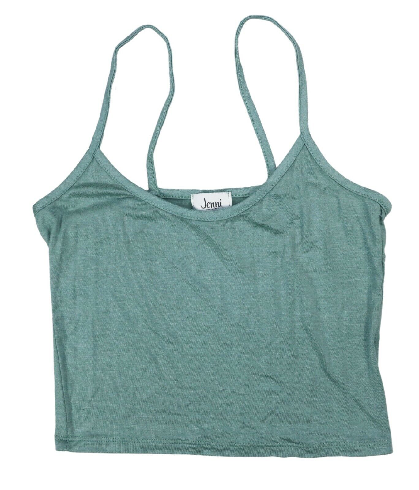 Jenni Women's Super Soft Cropped Tank Top Color Dusty Mint Size M