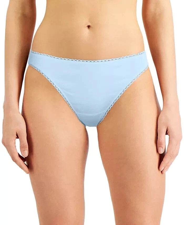 Charter Club Women's Pretty Cotton Bikini Underwear Airy Blue Size S